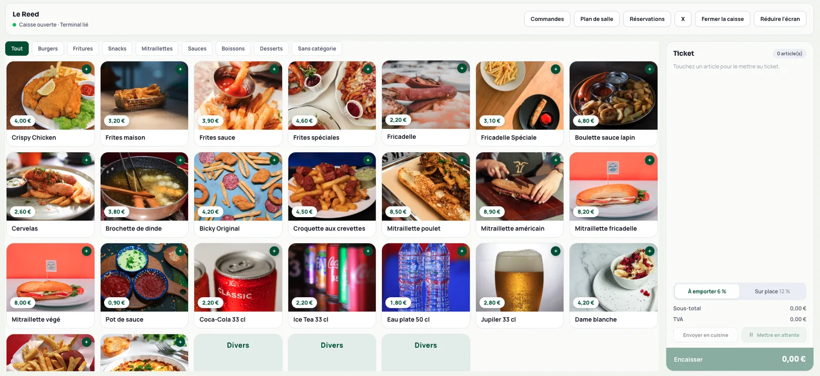 L'écran de vente CleverPOS sur un terminal Clever